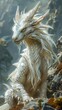 © Infinity - Majestic White Dragon in a Fantasy Landscape: Digital Art