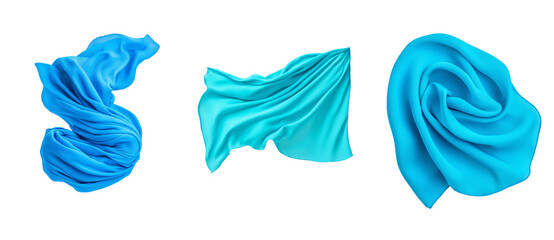 Poster - Isolated abstract paint strokes in turquoise, cyan, and black