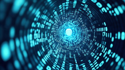 Poster - Explore the depths of data navigating the digital tunnel of binary code