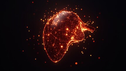 Aufkleber - Explore the fascinating structure of the human liver through stunning digital art