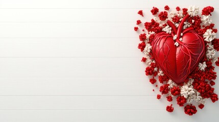 Aufkleber - Create a stunning heart decoration using red flowers and creative design techniques
