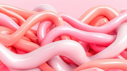 Poster - Explore the intricate patterns of pink fluid textures in modern design