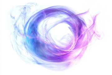 a soft, enchanting aura of blue and purple magical energy, swirling with light and sparkles, on a wh