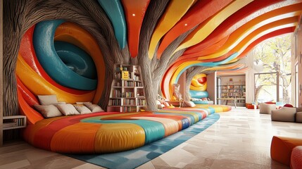 Aufkleber - Vibrant interior design transforms creative spaces for inspiration