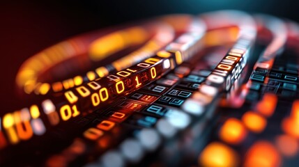 Fototapete - Explore dynamic binary patterns in digital design