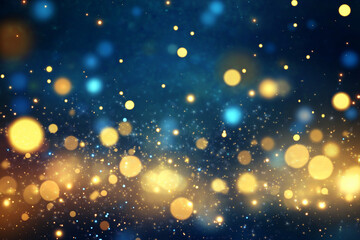 Wall Mural - mesmerizing display of golden blue bokeh lights