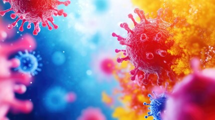 Poster - Explore the intricate world of viruses under a microscope
