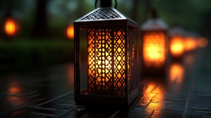 Aufkleber - Illuminate your space with elegant lanterns for cozy ambiance
