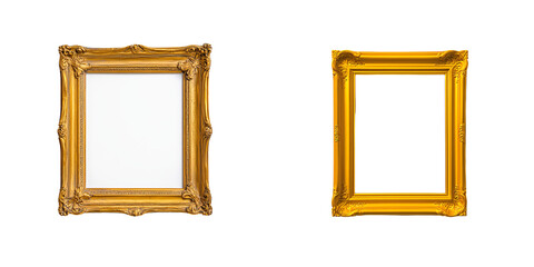 Poster - Frame is made out of a minimalist gold color and features a transparent background, making it ideal for displaying photos or art.