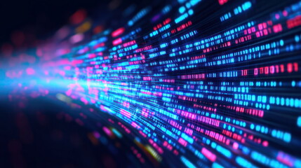 Leinwandbilder - Explore the dynamic flow of digital data visualizations