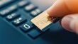 © pvl0707 - A hand inserting a credit card into a cash machine outdoors, illustrating modern banking technology in bright daylight