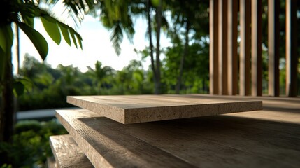 Poster - Explore the tranquil beauty of nature with wooden surfaces
