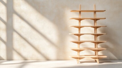 Aufkleber - Showcase your space with elegant wooden shelving units