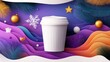 © ชลธิชา สว่างวงค์ - Cozy winter coffee, a warm cup with snowflake design, perfect for cold weather and holiday season