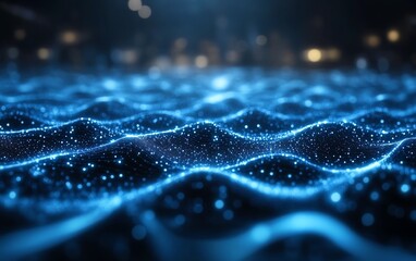 Poster - White futuristic technology lines and digital connections on a dark blue background, symbolizing cuttingedge innovation and digital communication networks