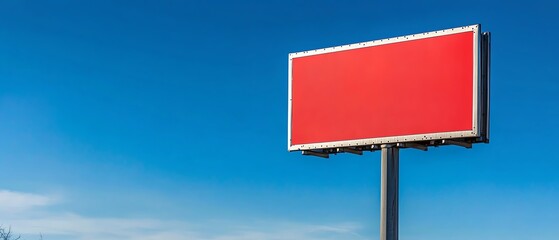 Empty highway sign over a threelane American superhighway, no text or graphics, with a beautiful blue sky in the background