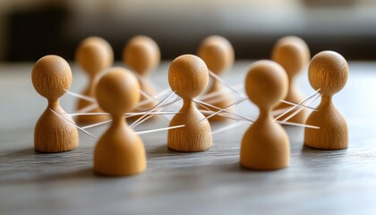 Poster - A network of interconnected figures representing different people or groups in the digital space, symbolizing global connectivity and collaboration