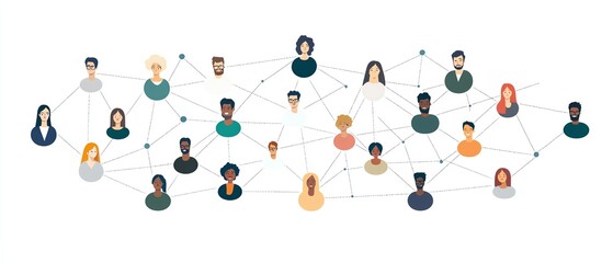 Leinwandbilder - A network of people connected through digital lines, representing the global exchange of ideas, communication, and collaboration
