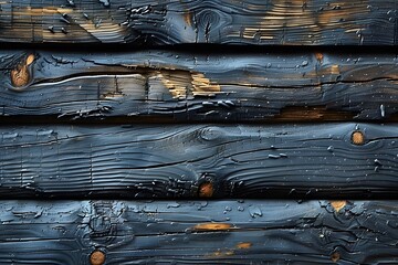 Wall Mural - Textured Wooden Wall with Blue Paint and Weathered Finish for Rustic Design