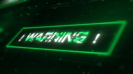 Wall Mural - warning sign, animated hud display background, 4k backdrop wallpaper