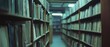 © Ai Studio - Endless library shelves stretch out, books tightly packed as the soft, ambient light filters through, creating a serene and contemplative atmosphere.