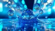 © Ai DreamscapesTH - Blue Water Droplet Splash with Bokeh Background Macro Photography