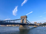 Ponte delle Catene a Budapest, Ungheria. Il Ponte delle Catene è un ponte sospeso che attraversa il fiume Danubio a Budapest, Ungheria.