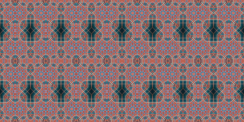 Seamless kaleidoscope pattern. The texture of the woven pattern. Endless pattern