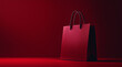 © Enrique - A deep red paper shopping bag with a deep red background, simple