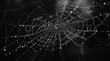 Dew Drops on a Spider Web