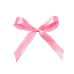 Beautiful pink gift bow isolated on white background