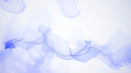 Wall Mural - Abstract ethereal blue wisps of smoke dance on a pale background, creating a tranquil and dreamy atmosphere.