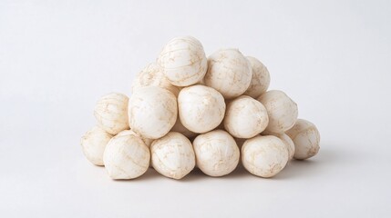 Fresh White Mushrooms Piled High: A Culinary Delight