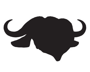 Vector of a buffalo head silhouette design on white background. Wild Animals.