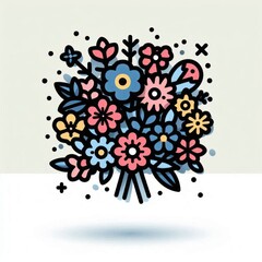 Wall Mural - bunch of flowers vector