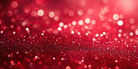 Aufkleber - Bokeh red festive Christmas abstract background with blank space.