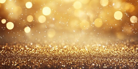 Canvas Print - Large gold glitter texture for Christmas celebrations, featuring an abstract bokeh background with copyspace and area for text.