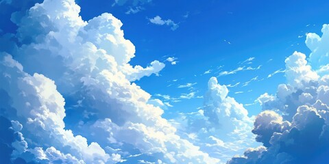 Poster - Lush, beautiful clouds in the blue sky.