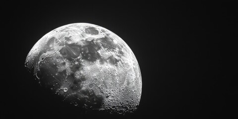 Wall Mural - moon in a clear, dark sky.
