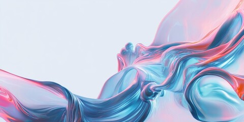 Poster - Abstract liquid slime lines with empty space for text