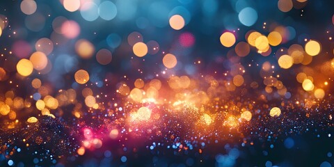 Aufkleber - Abstract bokeh background for Christmas and New Year, with a glittery Christmas theme.