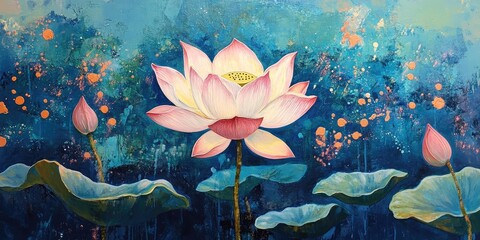 Aufkleber - lotus blossom in the garden