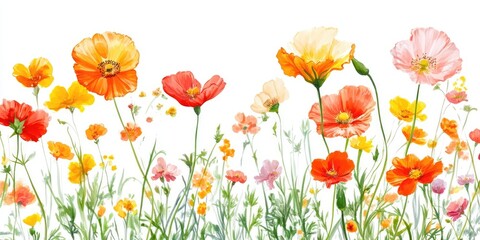 Aufkleber - beautiful glorious morning flowers set against a white background