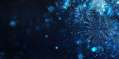 Poster - fireworks on New Year's and copy space - abstract festive background