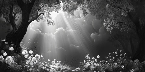 Poster - Lovely backdrop of black and white