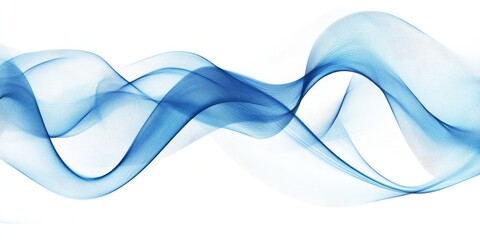 Leinwandbilder - Abstract Blue Lines in a Wave Pattern on a White Background