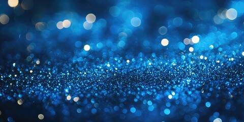 Poster - Blurred blue glitter texture with sparkling effects, an abstract background for Christmas.