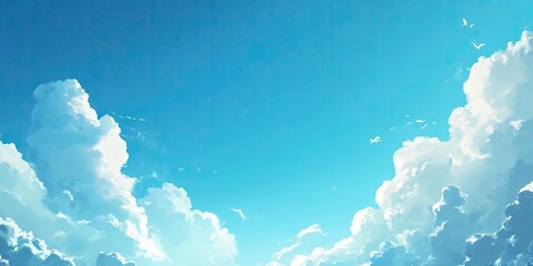 Aufkleber - A lovely blue sky featuring light, delicate clouds.