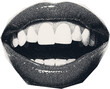 © taisiyakozorez - Magazine clipping, halftone photo of a woman's beautiful plump lips, open mouth, emotions.