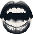 © taisiyakozorez - Magazine clipping, halftone photo of a woman's beautiful plump lips, open mouth, emotions.